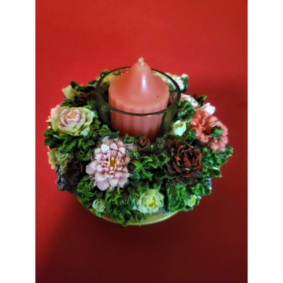Sierra Floral Candle Holder Handcrafted Hand Painted - Picture 2 of 10